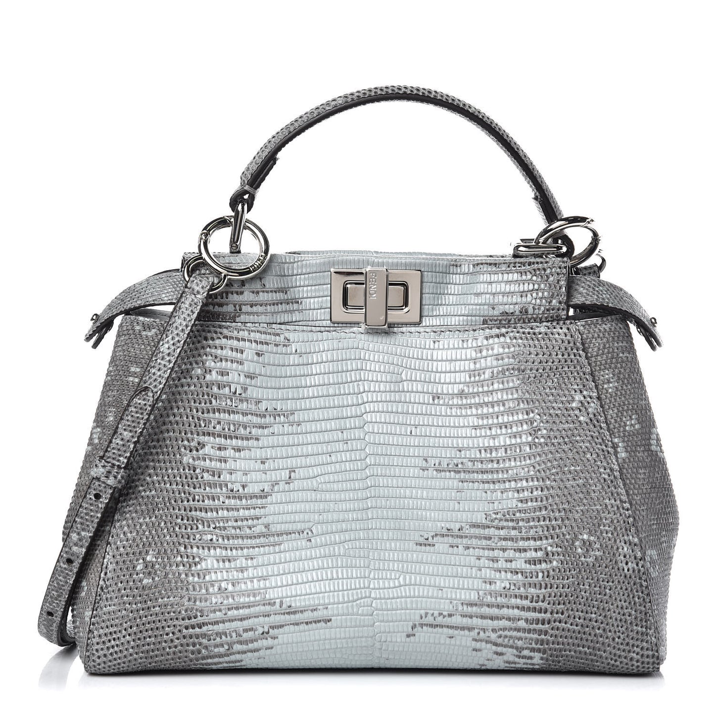 Lizard Togo Shiny Nappa Mini Peekaboo Iconic Satchel Pale Blue