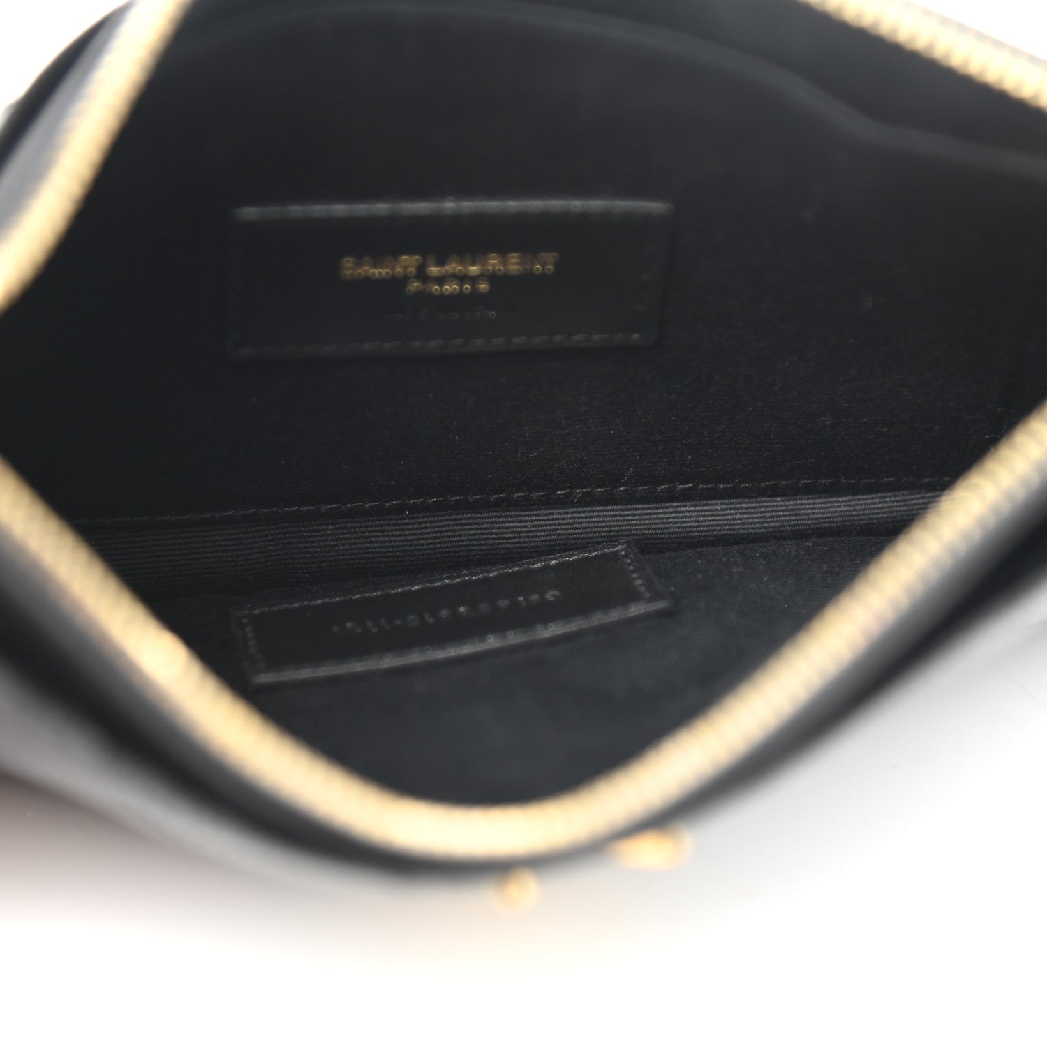 Saint Laurent Grain De Poudre Chevron Monogram Large Bill Pouch Black 5 of 8