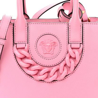 Versace Grained Calfskin Small La Medusa Chain Tote Baby Pink 7 of 9