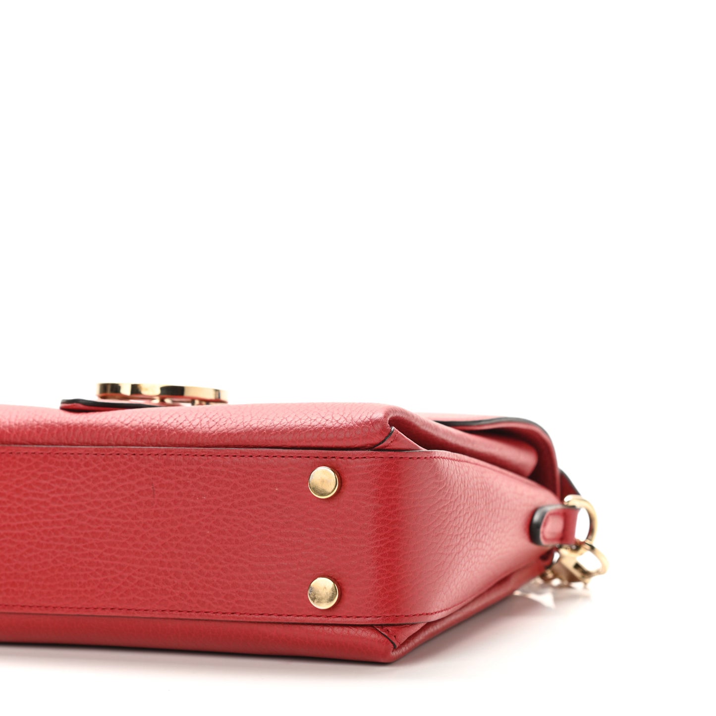 Dollar Calfskin Interlocking G Top Handle Shoulder Bag Red