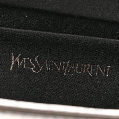 Saint Laurent Metallic Calfskin Large Belle De Jour Clutch Dark Silver 6 of 10