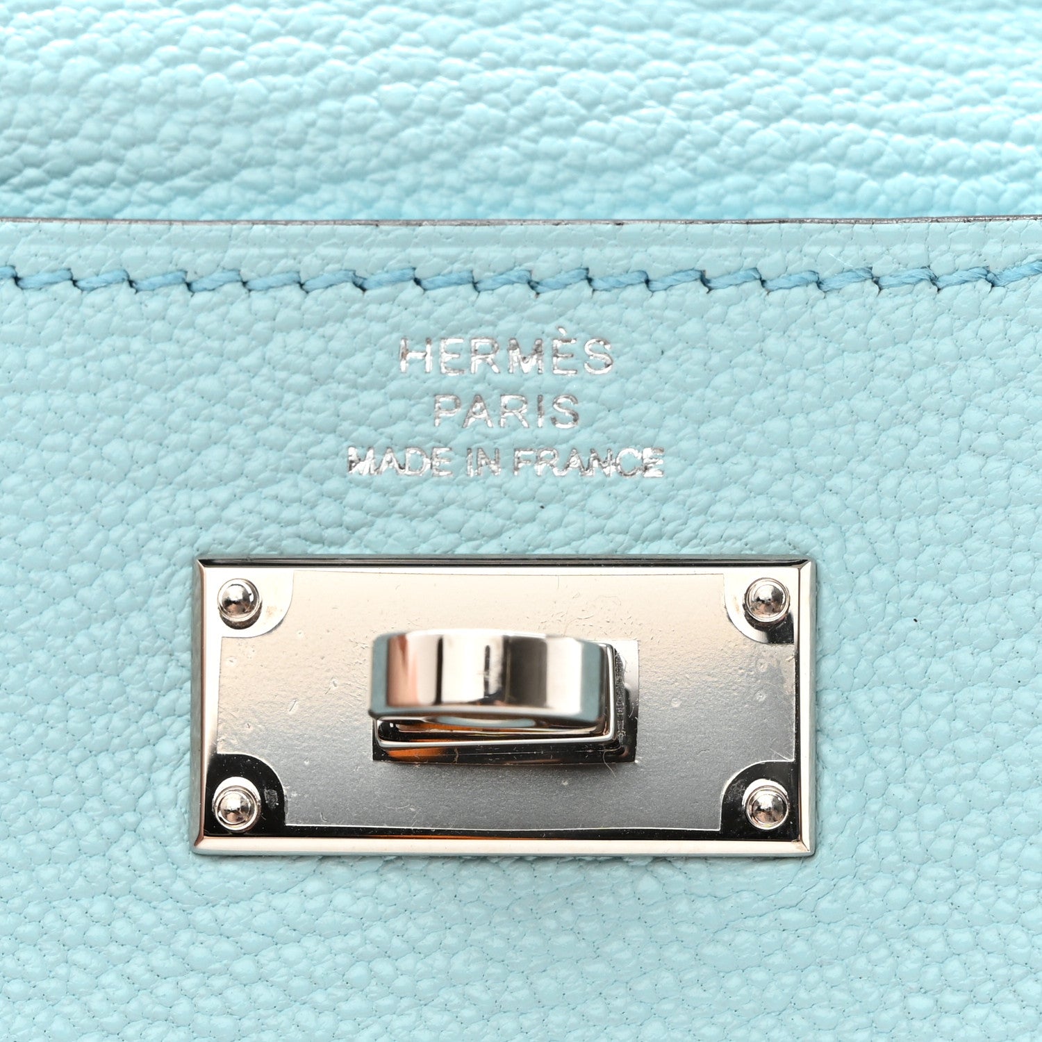 Hermes Chevre Mysore Kelly Pocket Compact Wallet Bleu Atoll 6 of 9