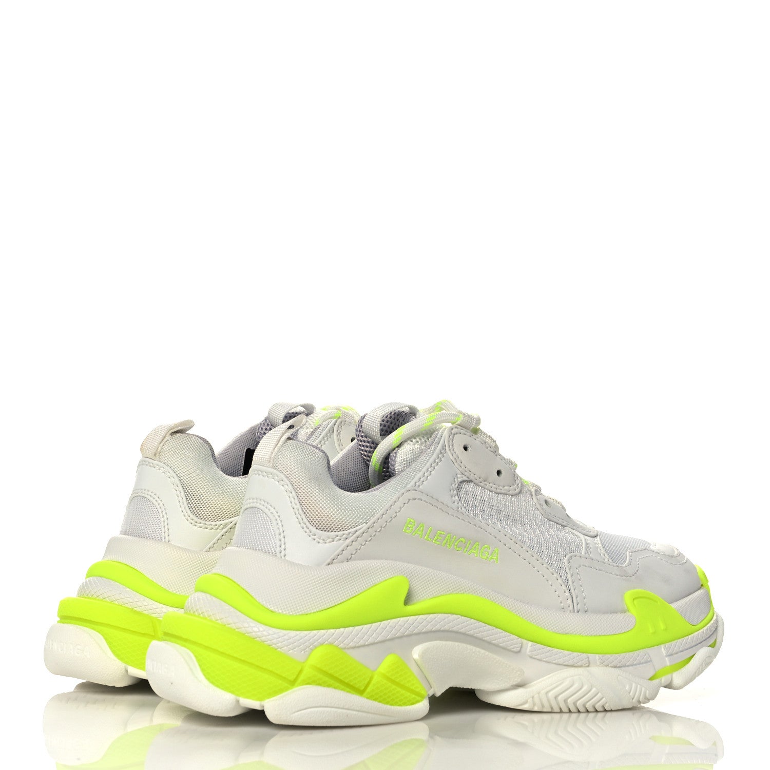 Balenciaga Fabric Mesh Womens Triple S Sneakers 37 Fluo Yellow White Grey 4 of 7