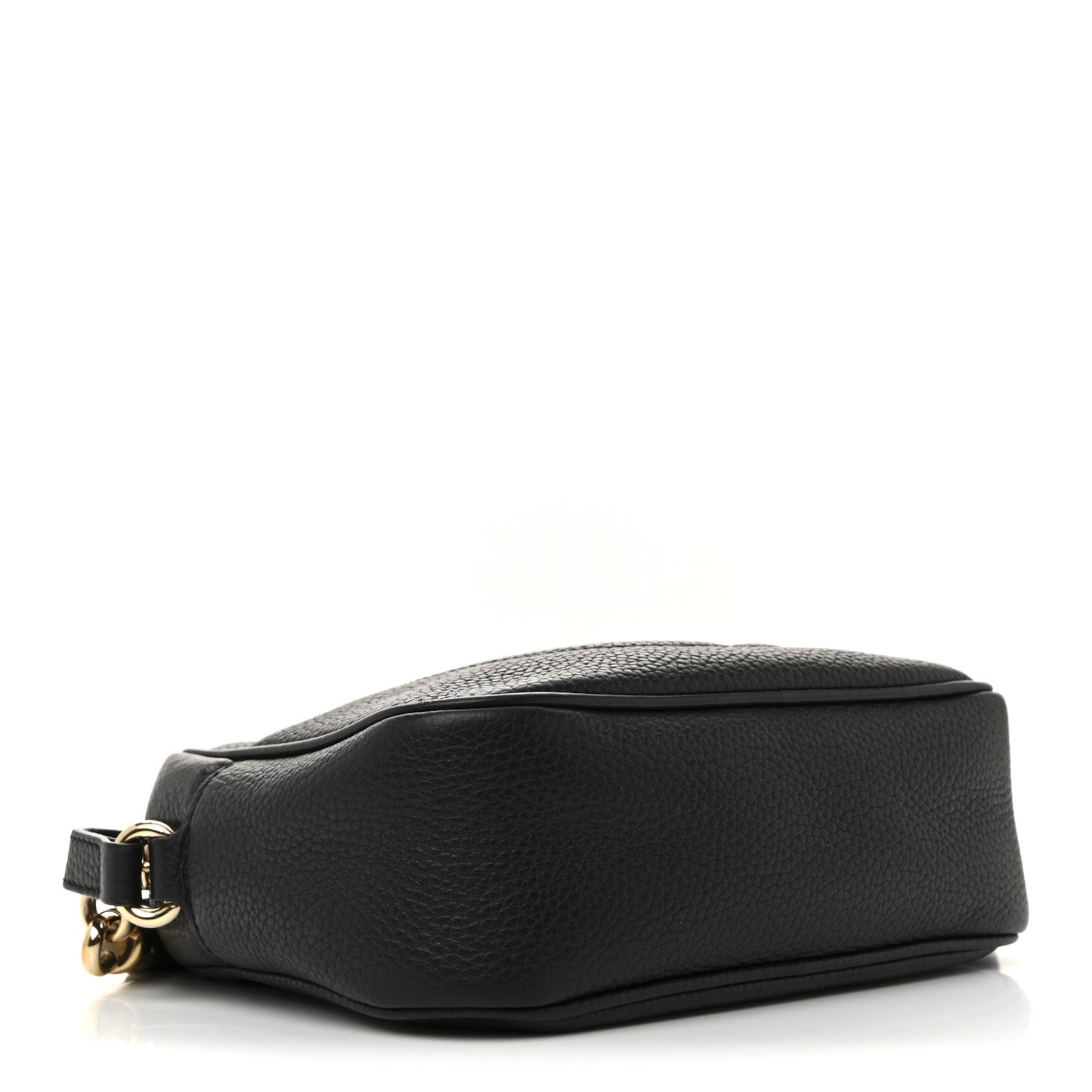 Pebbled Calfskin Small Soho Disco Bag Black