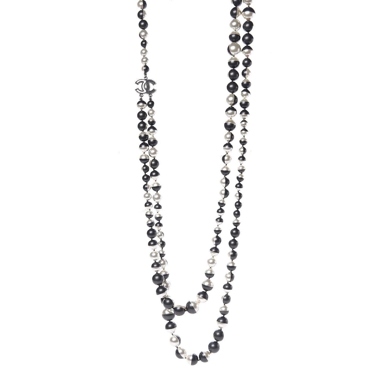 Chanel Pearl CC Long Necklace Grey 1 of 5