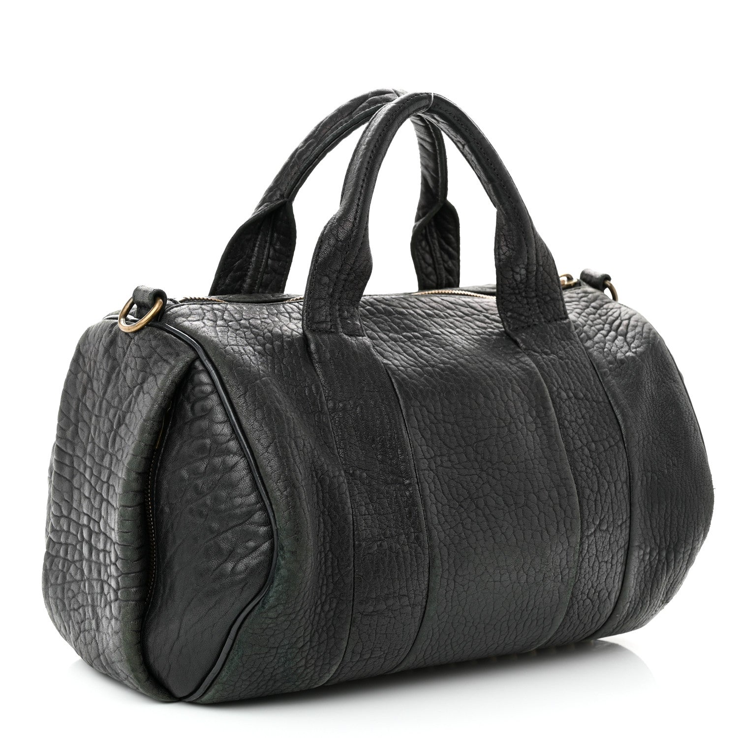 Alexander Wang Pebbled Lambskin Rocco Black Antique Brass Hardware 3 of 13