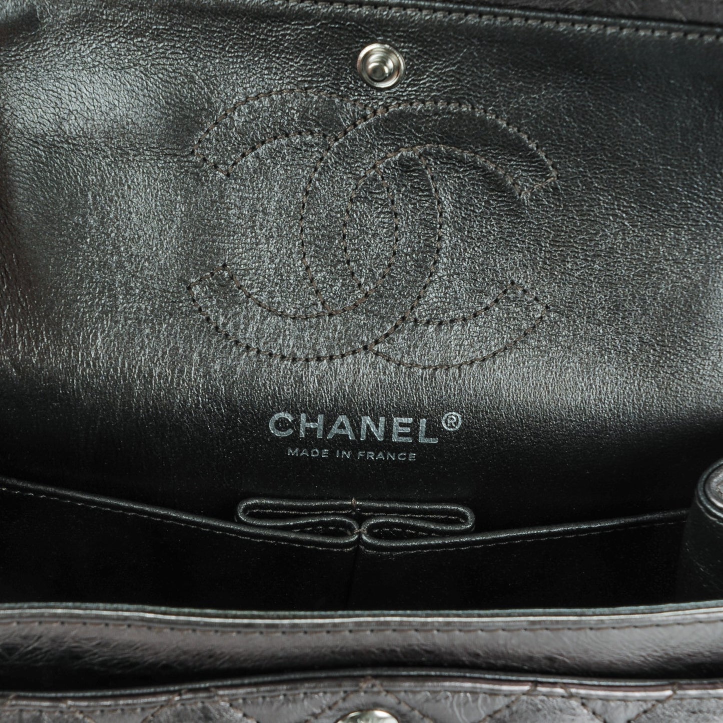 Metallic Aged Calfskin 2.55 Reissue 224 Flap Silver