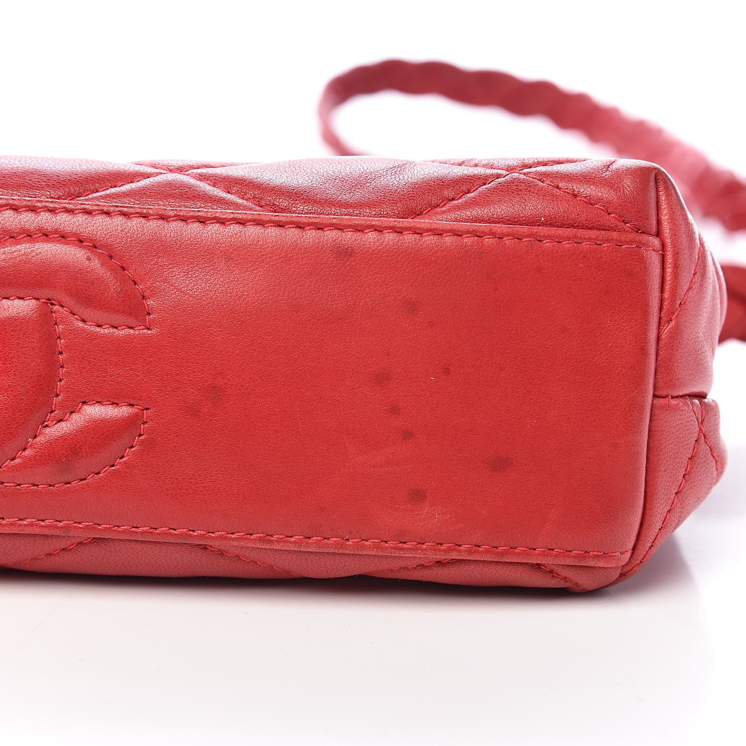 Chanel Lambskin Quilted Flap Shoulder Bag Red 13 of 14