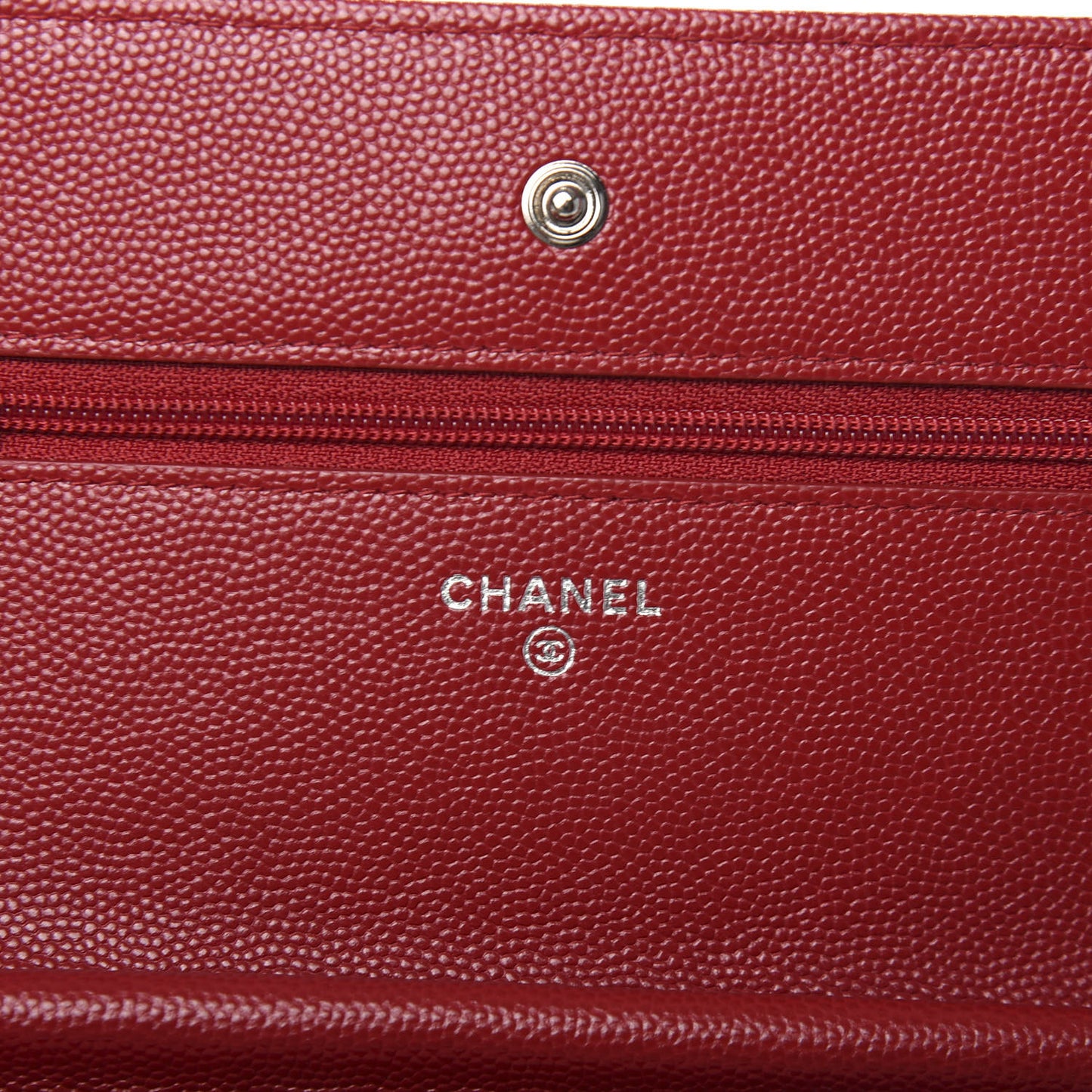Caviar Quilted Wallet on Chain WOC Red