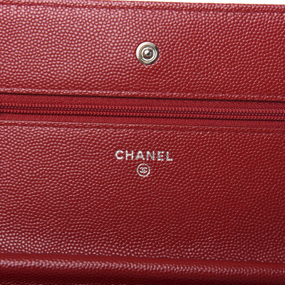 Chanel Caviar Quilted Wallet on Chain WOC Red 5 of 9