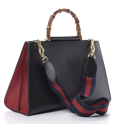 Gucci Nappa Bamboo Web Medium Nymphaea Top Handle Bag Black 3 of 15