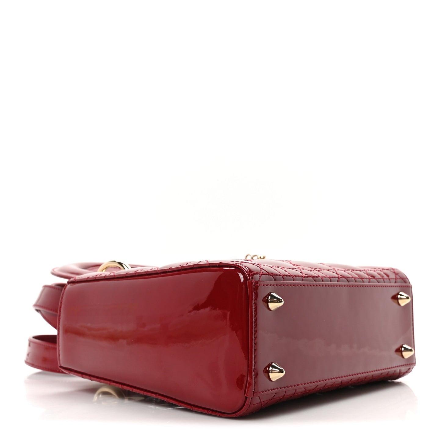 Patent Cannage Small Lady Dior Cherry Red