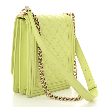 Chanel Calfskin Quilted North South Boy Flap Light Green 3 of 10