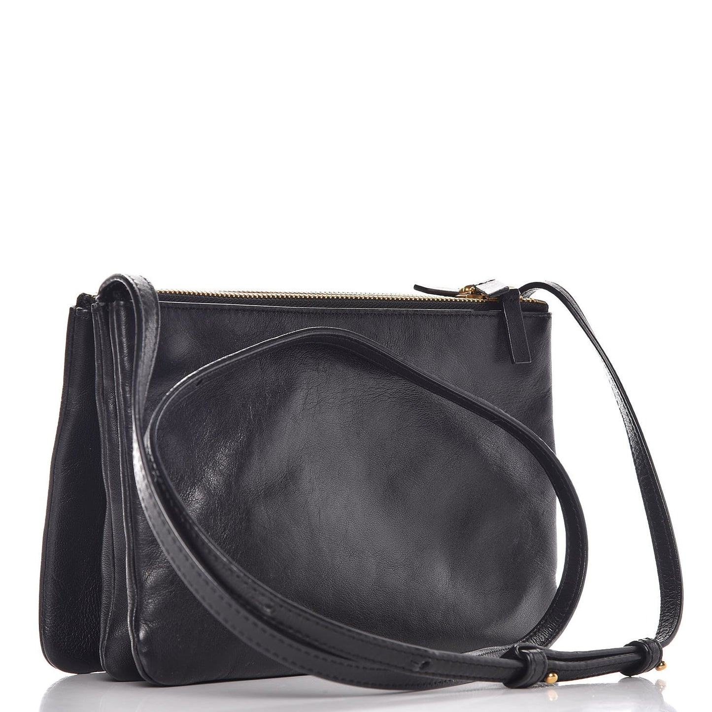 Lambskin Small Trio Crossbody Bag Black