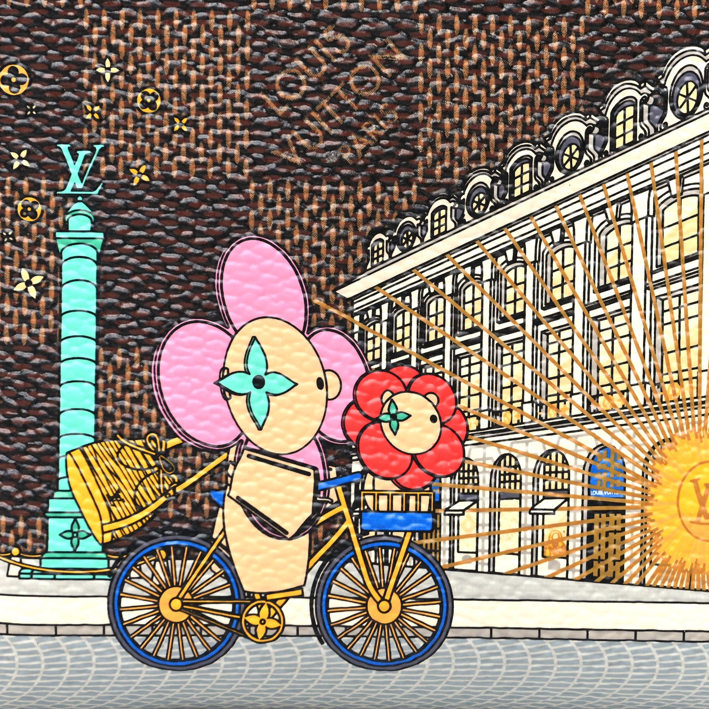 Damier Ebene 2022 Christmas Animation Paris Zippy Coin Purse Pink