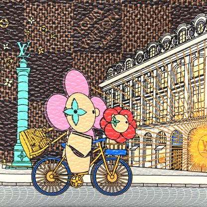 Louis Vuitton Damier Ebene 2022 Christmas Animation Paris Zippy Coin Purse Pink 7 of 8