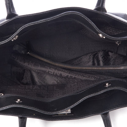 Chanel Calfskin Mademoiselle Lock Cerf Executive Shopper Tote Black 5 of 10
