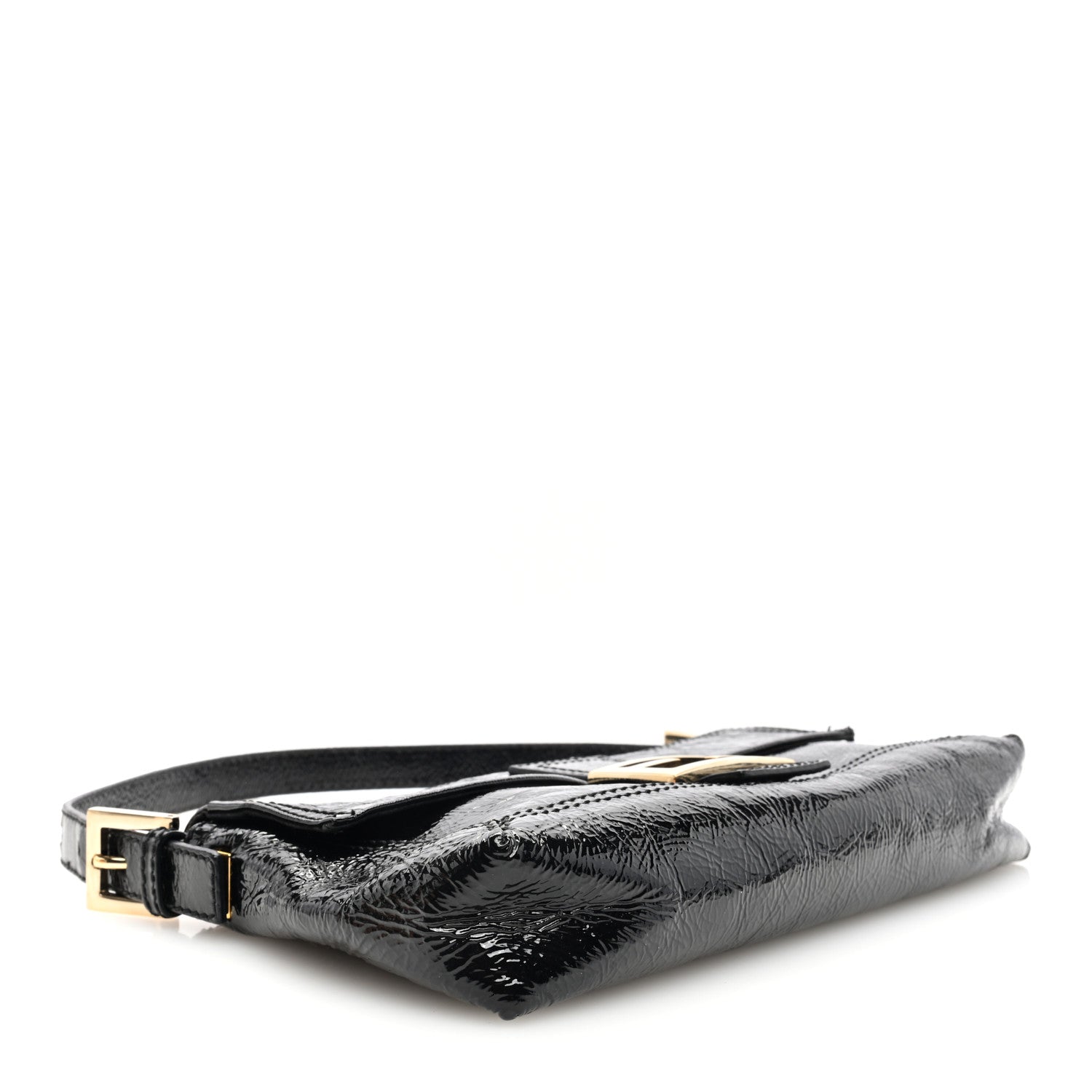 Fendi Vitello Naplak Medium Convertible Baguette Black 4 of 9