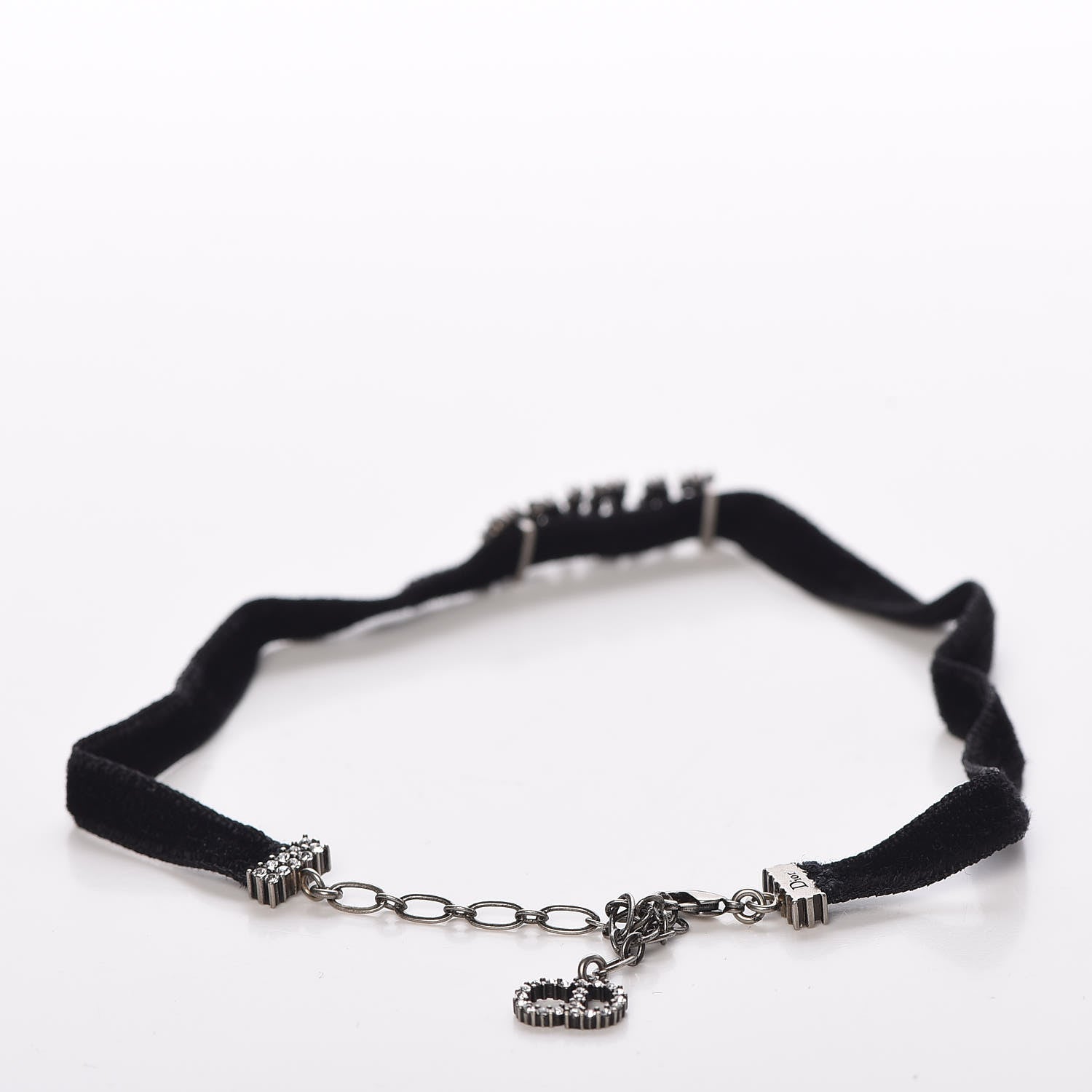 Christian Dior Velvet Crystal J’Adior Choker Necklace Black 3 of 4
