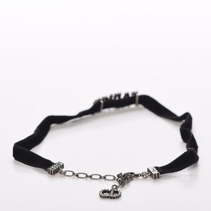 Christian Dior Velvet Crystal J’Adior Choker Necklace Black 3 of 4