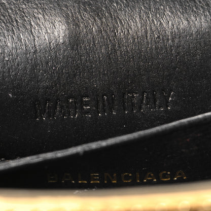 Balenciaga Metallic Calfskin Crocodile Embossed Hourglass Top Handle Bag Mini with Chain Gold 7 of 10