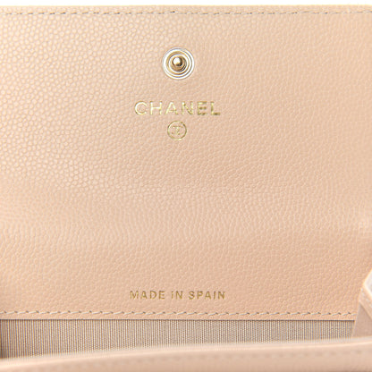 Chanel Caviar Pearl Quilted Coco Candy Flap Card Holder Beige 7 of 8
