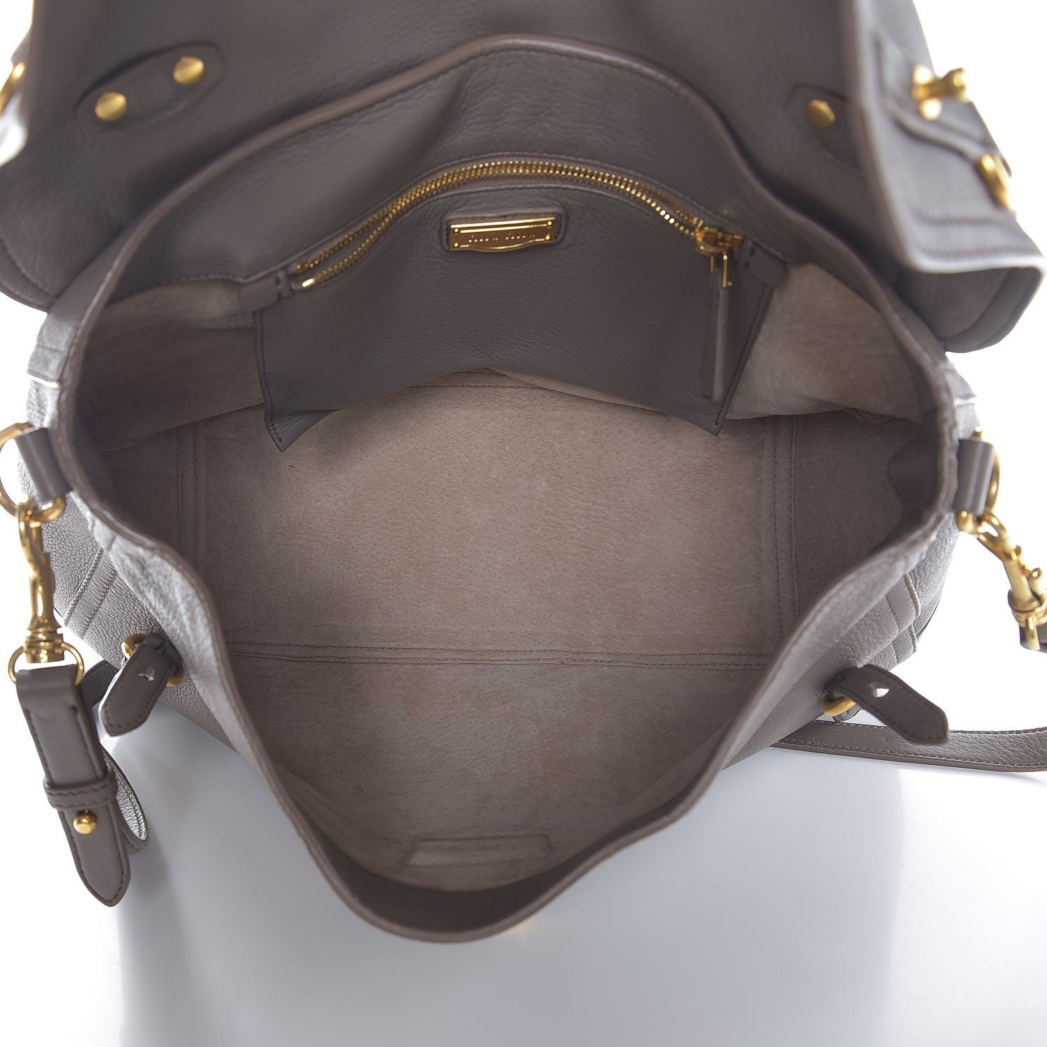 Miu Miu Cervo East-West Flap Satchel Gray 5 of 7