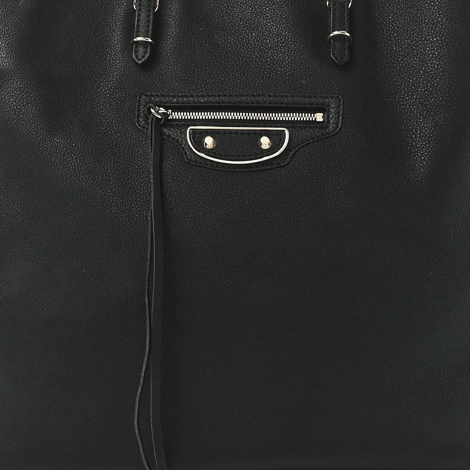 Balenciaga Grained Calfskin Silver Metallic Edge Hardware Papier A4 Tote Black 9 of 12