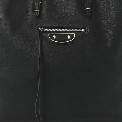Balenciaga Grained Calfskin Silver Metallic Edge Hardware Papier A4 Tote Black 9 of 12