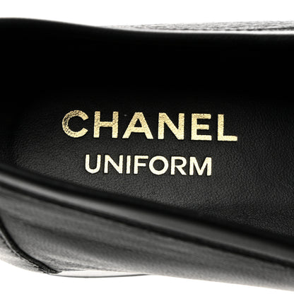 Chanel Calfskin Mens Stitched CC Loafers 42 Black 6 of 9