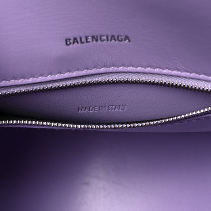 Balenciaga Shiny Calfskin Crocodile Embossed Small Hourglass Top Handle Bag Lilac 7 of 10