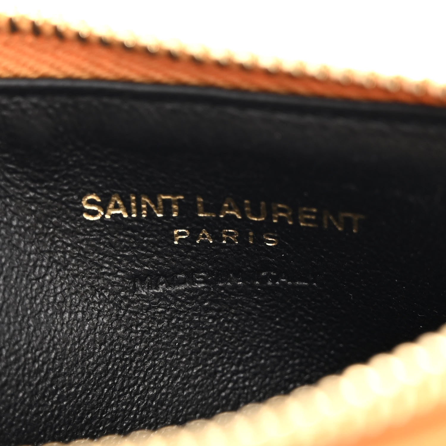 Saint Laurent Monogram Grain de Poudre Fragments Zip Pouch Card Holder Senape Yellow 6 of 6