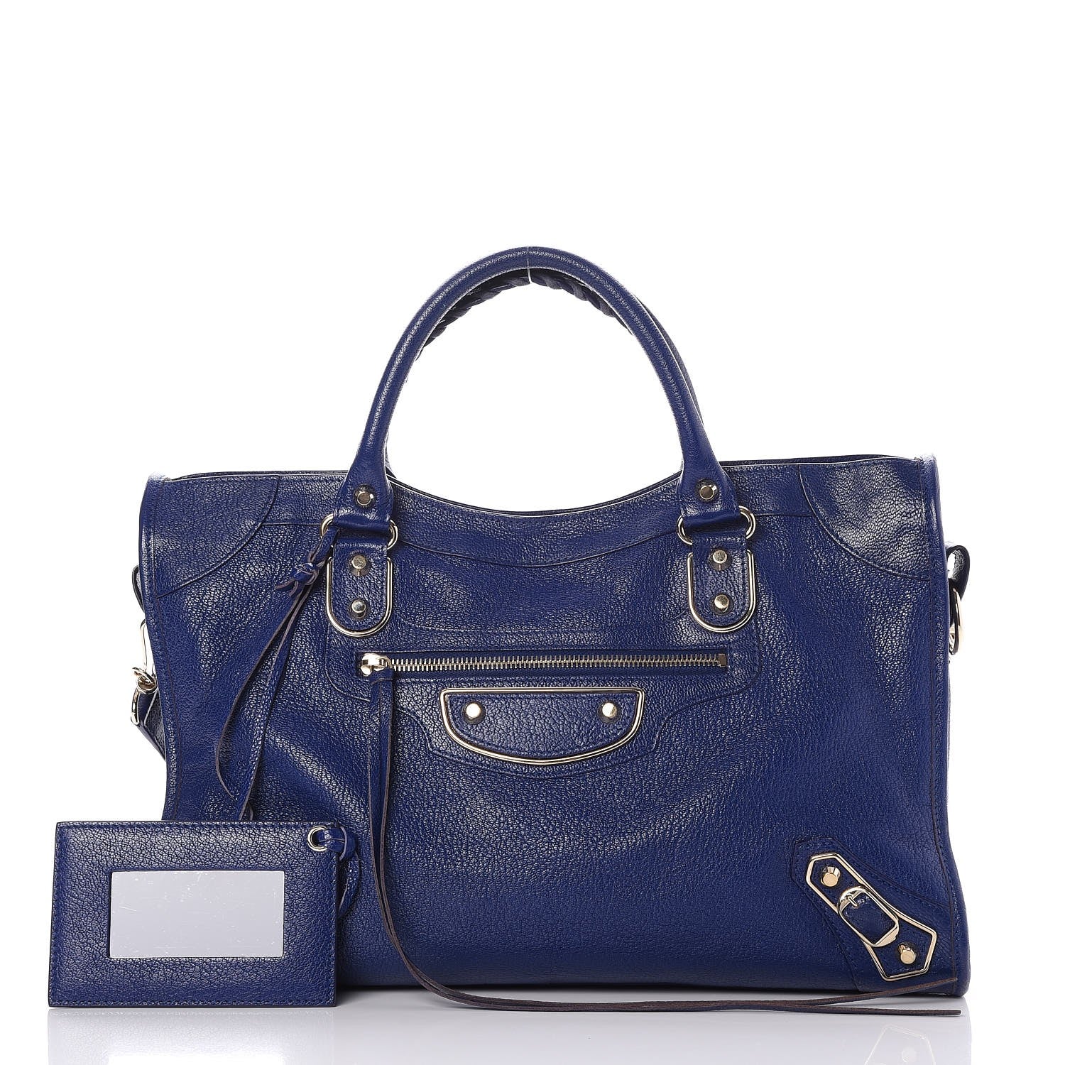 Balenciaga Chevre Gold Metallic Edge Hardware City Bleu Roi 1 of 8