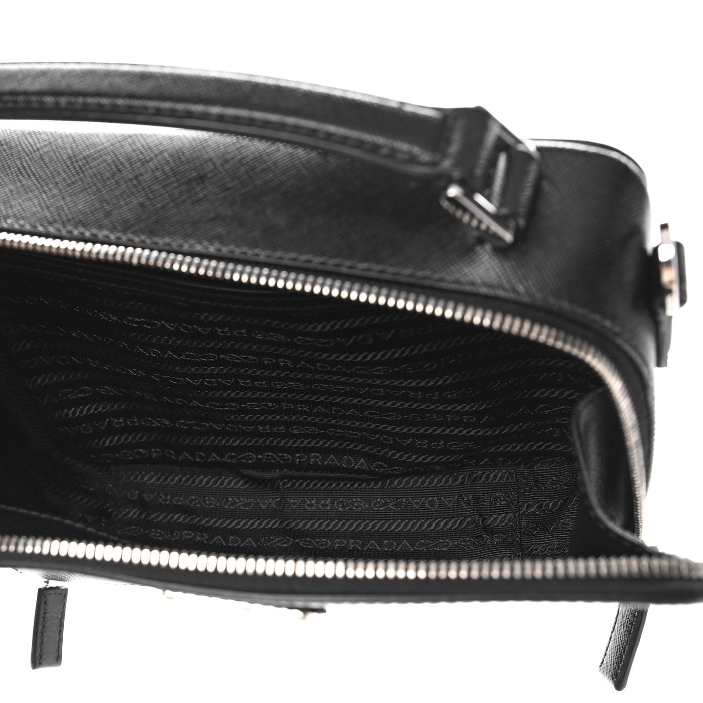 Saffiano Travel Medium Brique Crossbody Bag Black