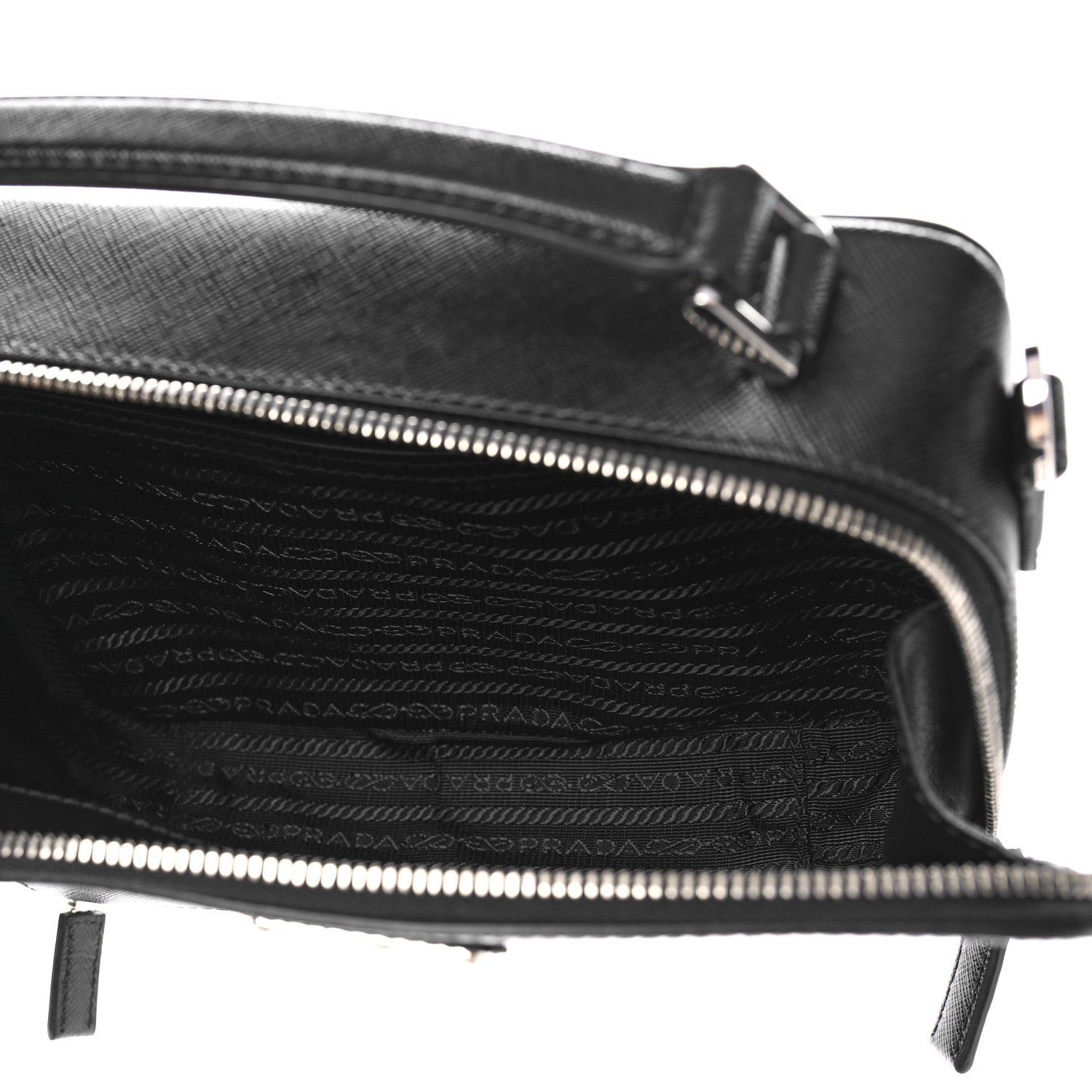 Prada Saffiano Travel Medium Brique Crossbody Bag Black 4 of 8