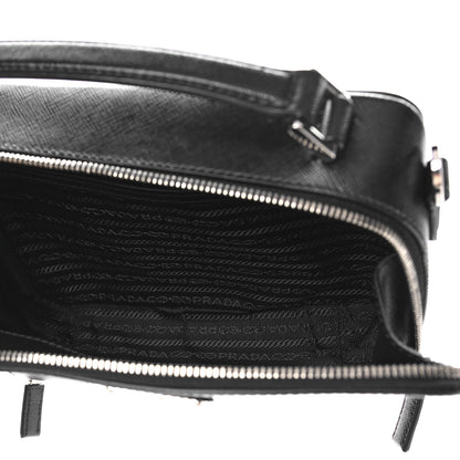 Prada Saffiano Travel Medium Brique Crossbody Bag Black 4 of 8