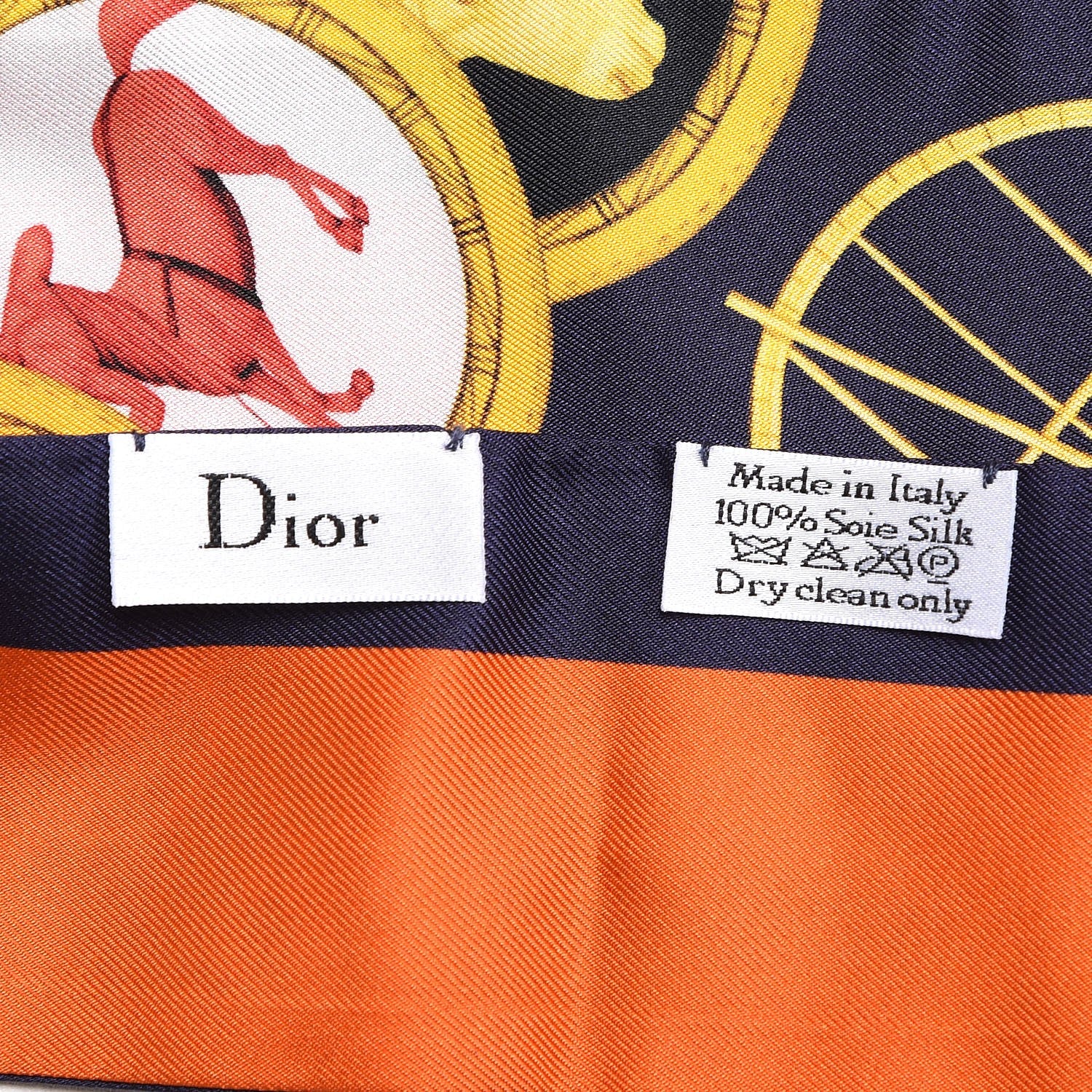 Christian Dior Silk ABCDior A Mitzah Scarf Blue Marine 4 of 4