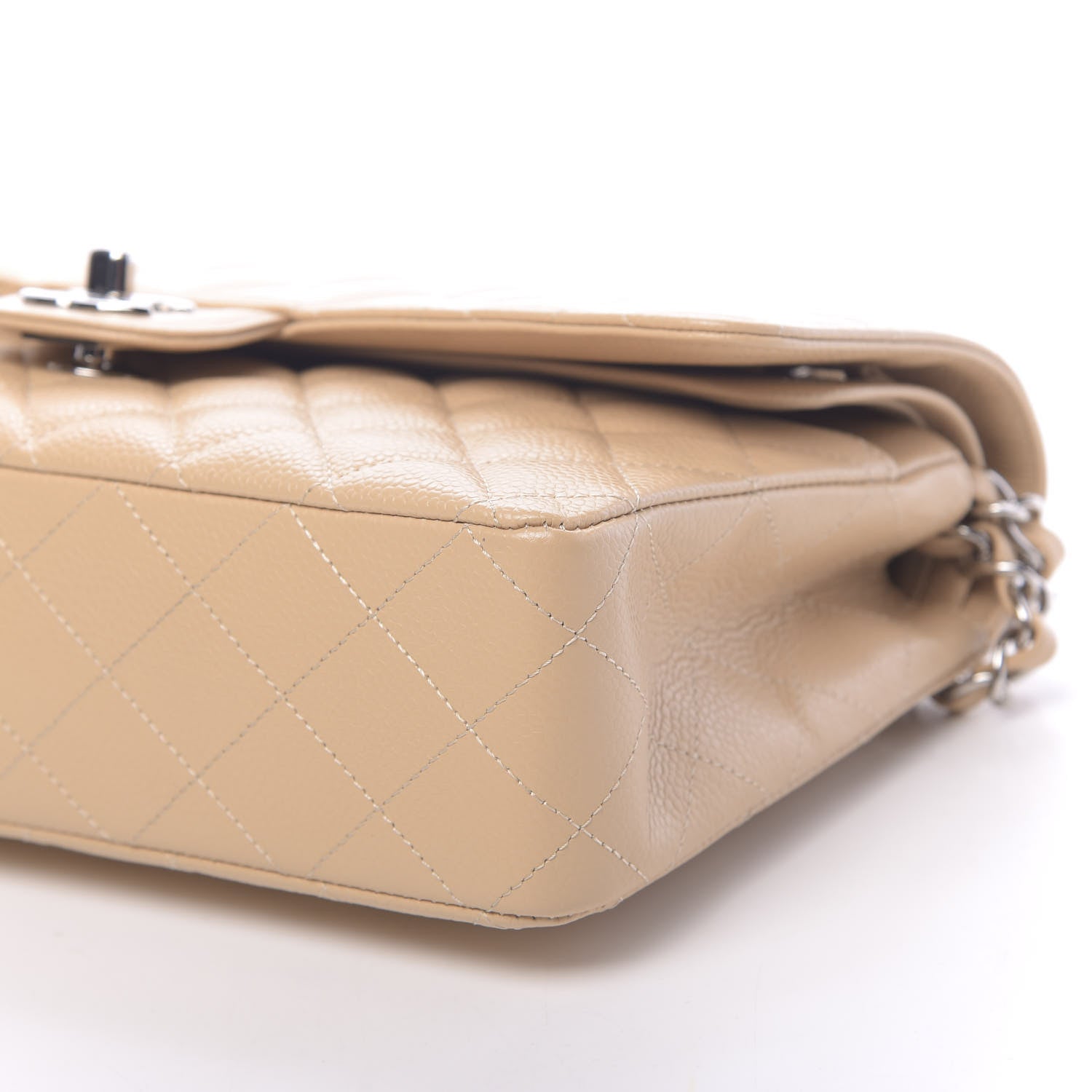 Chanel Caviar Quilted Medium Double Flap Beige Clair 9 of 11