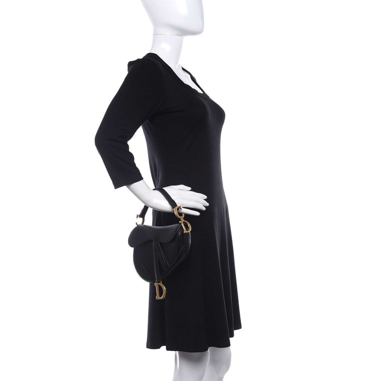 Christian Dior Calfskin Mini Saddle Bag Black 2 of 17