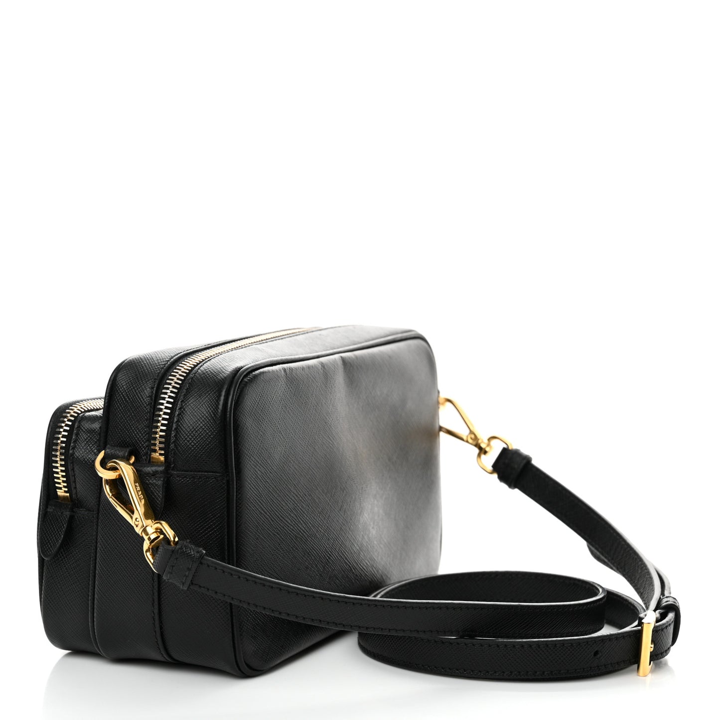Saffiano Lux Camera Case Crossbody Bag Black
