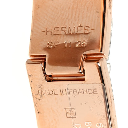 Hermes Enamel Printed Narrow Bolduc Au Carre Hinged Bracelet S Cassatta 5 of 5
