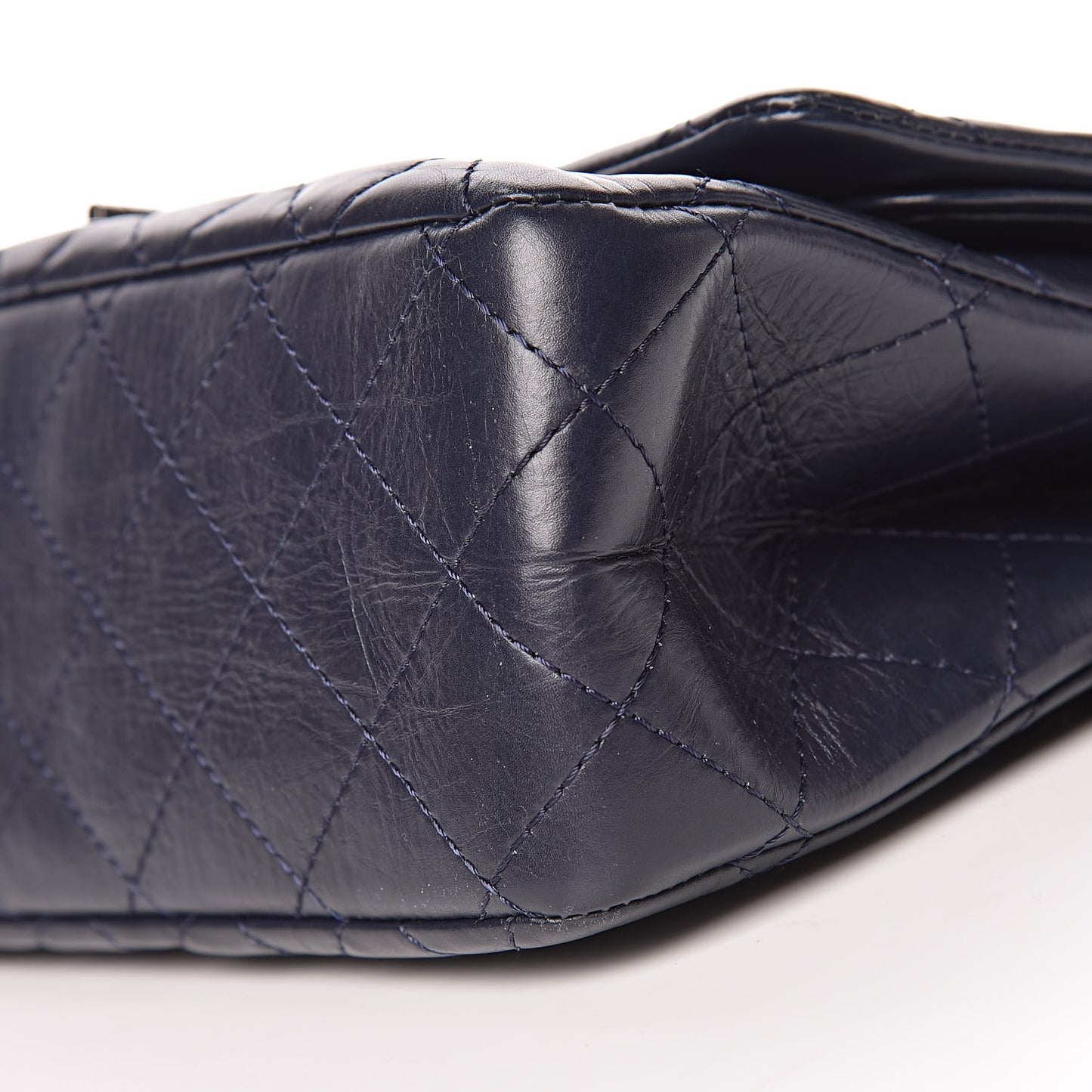 Aged Calfskin Quilted 2.55 Reissue 227 Flap Navy Blue