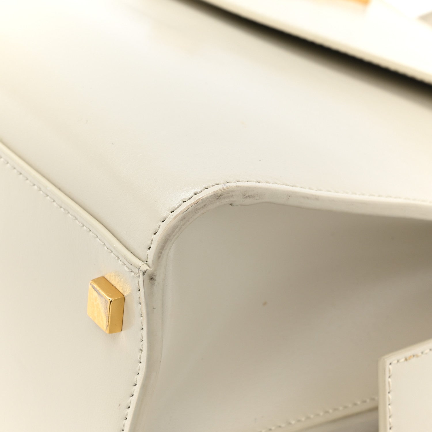 Saint Laurent Shiny Calfskin Medium Uptown Tote White 14 of 19