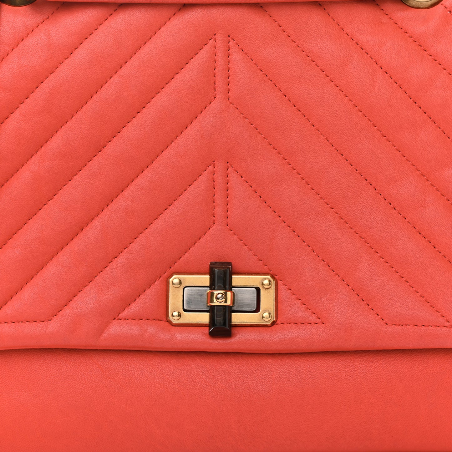 Quilted Lambskin Happy Medium Shoulder Bag Coquelicot Orange