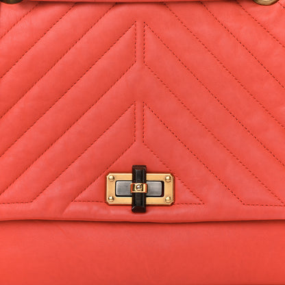 Lanvin Quilted Lambskin Happy Medium Shoulder Bag Coquelicot Orange 7 of 15