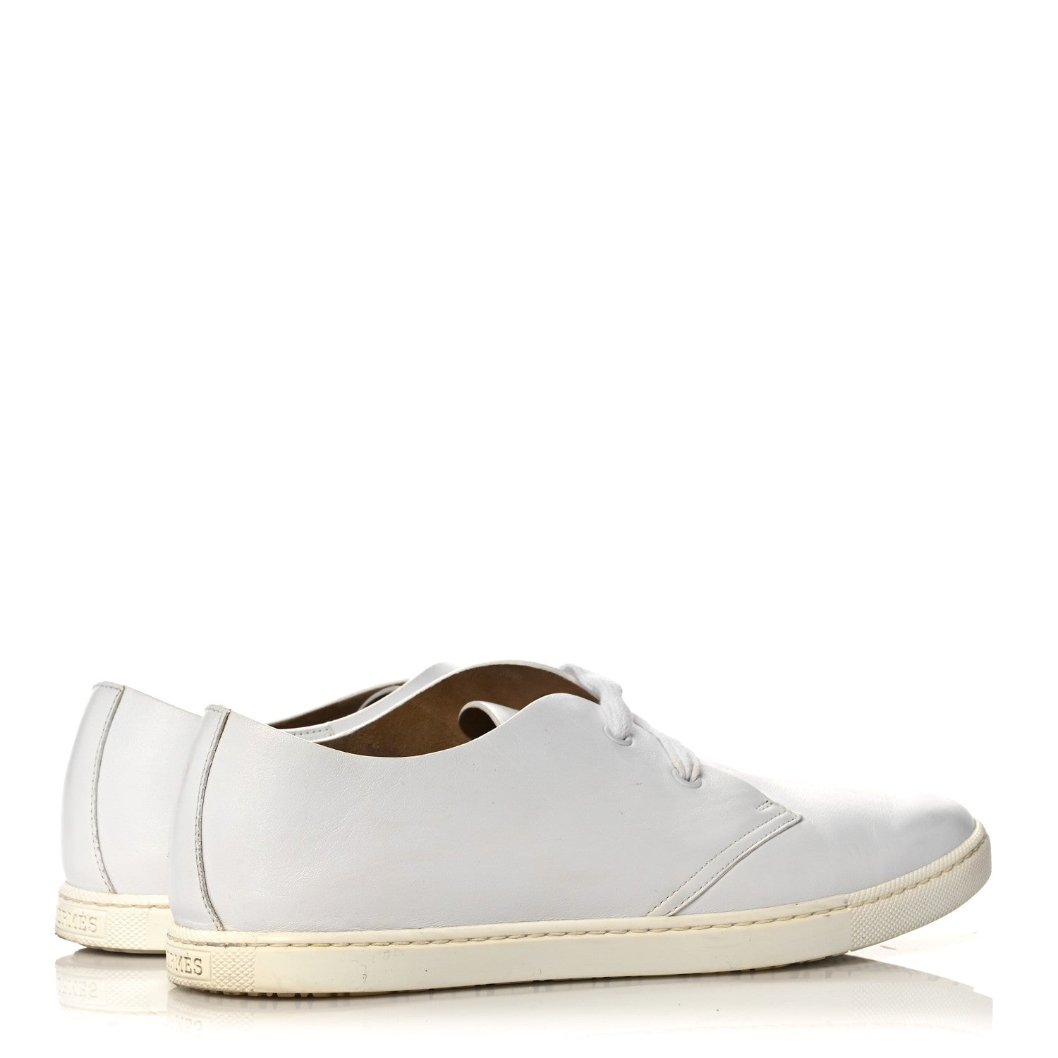 Hermes Lambskin Mens Lace Up Sneakers 41 White 4 of 12