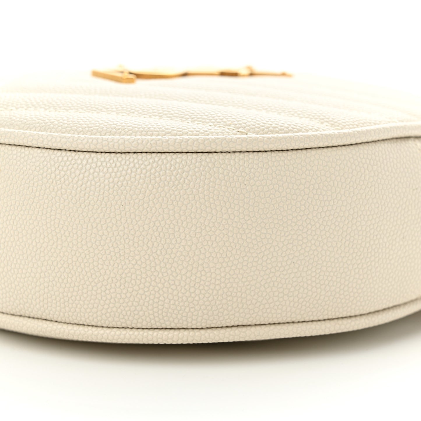 Grain De Poudre Matelasse Chevron Quilted Round Vinyle Camera Bag Crema Soft