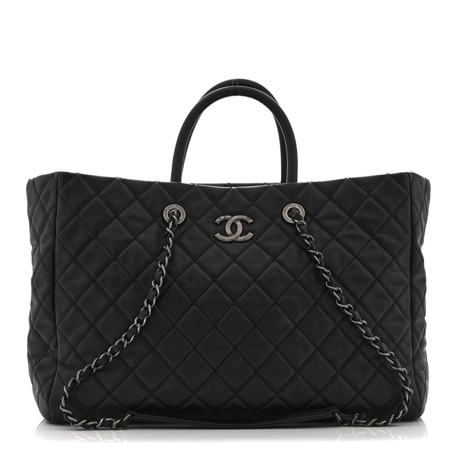 Chanel Caviar Quilted Large Coco Handle Shopping Tote Black 1 of 11