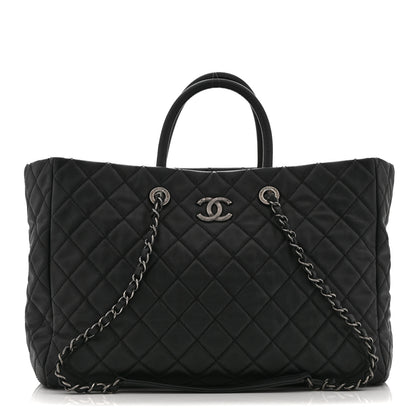 Chanel Caviar Quilted Large Coco Handle Shopping Tote Black 1 of 11