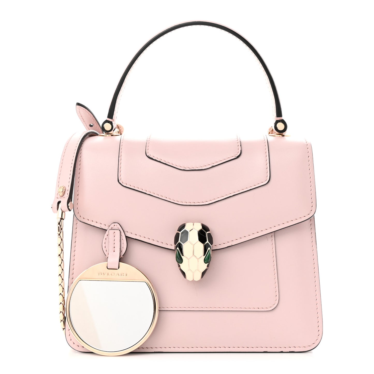 Calfskin Serpenti Forever Top Handle Crystal Rose